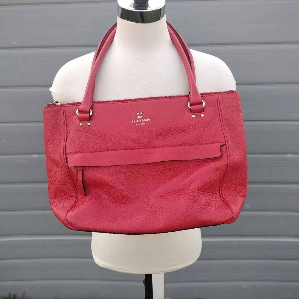 Kate Spade New York Alida Grant Park Red Leather Tote